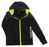 Černo-army prepínaci športová mikina s nápisom a kapucňou Chapter young