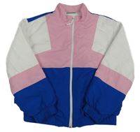 Ružovo-bielo-zafírová šušťáková jarná bunda LC WaiKIKI