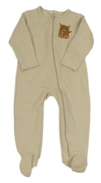 Světlebéžová tepláková teplá kombinéza s medvídkem ORCHESTRA