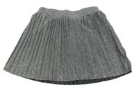 Stříbrno-čierna plisovaná sukňa PRIMARK