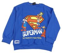 Zafírová oversize mikina s LOONEY TUNES a znakem - Superman