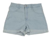 Světlemodré teplákové riflové kraťasy H&M