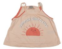 Světlebroskvový top so slniečkom a nápisom little kids