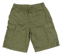 Khaki cargo riflové kraťasy H&M