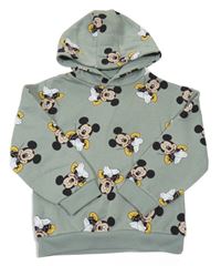 Světlekhaki mikina s Mickey a kapucí PRIMARK