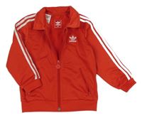 Červeno-bílá propínací sportovní mikina Adidas