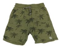 Khaki melírované teplákové kraťasy s palmami H&M