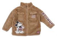 Hnědá chlupatá bunda s Mickey George