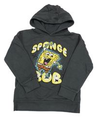 Tmavošedá mikina se Spongebobem a kapucí