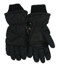 Černé šusťákové zimní funkční rukavice