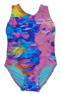 Farebné batikované jednodielne plavky Next