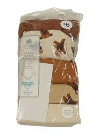5x body - 2x hnědé + pískové s medvědy + béžové s medvědy + béžové Primark