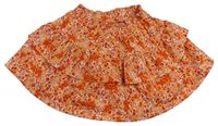 Oranžová kvetovaná vrstvená sukňa Matalan