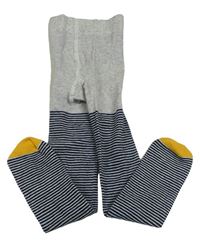 Sivo-tmavomodré pruhované pančuchy Mothercare