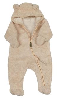 Světlerůžová chlupatá podšitá kombinéza s kapucí H&M
