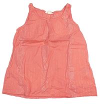 Korálový třpytivý pruhovaný halenkový top H&M