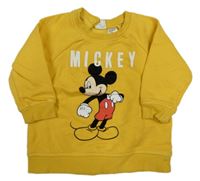 Horčicová mikina s Mickeym H&M