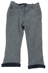 Tmavomodré melírované teplákové chino nohavice Pep&Co