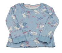 Světlemodré triko s králíky a houbami F&F