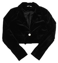 Čierne zamatové podšité bolerko Matalan