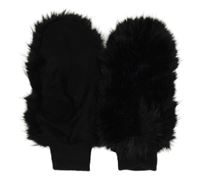 Černé kožešinové palcové rukavice