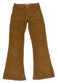 Hnedé menšestrové flare nohavice Zara