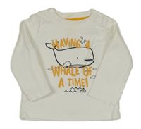 Smetanové triko s velrybou C&A