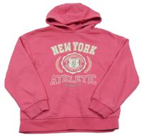 Tmavorůžová mikina s nápisem a kapucí Primark