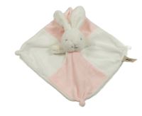 Bílo-růžový plyšový usínáček s králikom