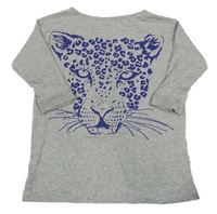 Sivá melírovaná tunika s levhartem H&M