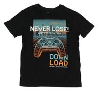 Černé tričko s ovladačem C&A