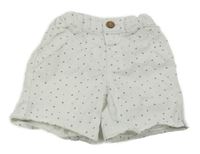 Biele vzorované plátenné kraťasy Kiabi