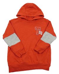 Červeno-sivá mikina s písmenem a kapucňou LC Waikiki