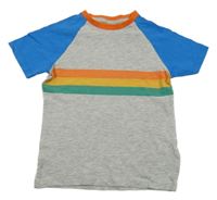 Sivo-modré tričko s farebnymi pruhmi Next