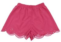 Fuchsiové kraťasy s perforovaným vzorom Shein