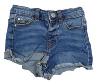 Modré rifľové mid rise kraťasy Denim Co.