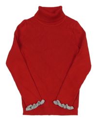 Červený rebrovaný svetrový rolák Primark