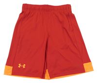 Červeno-oranžové sportovní kraťasy Under Armour