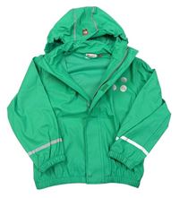 Zelená nepromokavá bunda s kapucňou lego
