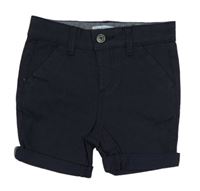 Tmavomodré plátenné chino kraťasy Primark