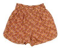 Meruňkovo-oranžové kvetované ľahké kraťasy Primark