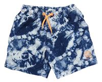 Tmavomodro-biele vzorované plážové kraťasy Primark