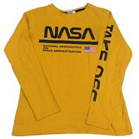 Okrové tričko s nápisem - Nasa