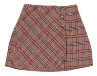 Staroružová kockovaná vlnená sukňa Matalan