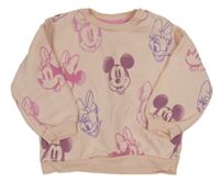 Svetloružová oversize mikina s Minnie a kamarády Disney