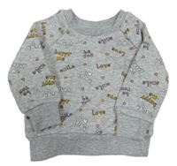Sivá vzorovaná mikina s nápismi zn. Primark