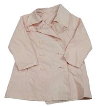 Svetloružový plátenný jarný kabát