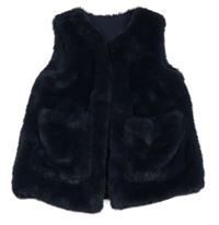 Tmavomodrá kožušinová podšitá vesta St. Bernard