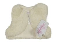 Nové - Smotanové huňaté podšité prepínaci bolerko