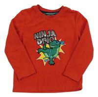 Červené fleecové pyžamové tričko s dinem Primark